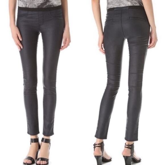 HELMUT by Helmut Lang Elastic Leggings High Gloss (Halo) Quake Size 28 NWT - Picture 3 of 16